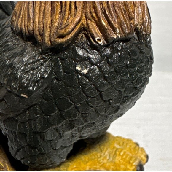 Rooster Figurine Hand Painted 4" Signed 1985 Farmhouse Decor Resin - Picture 13 of 14